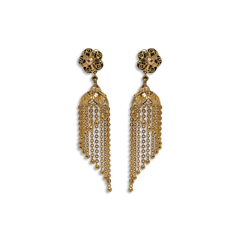 Jhumka with ear chain Bahubali jhumki online Kalyan Jewellers